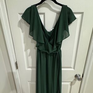 Katya Ruffle Maxi Dress | Evergreen - Large
